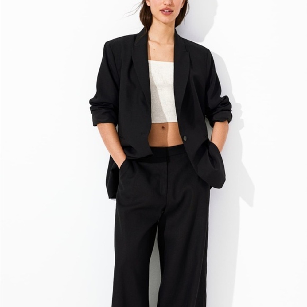H&M Linen Blend Blazer- Lightweight Casual Workwear